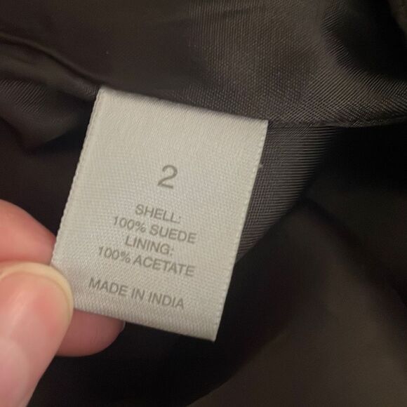 DKNY Skyline Suede Leather Pant 2 Dark Brown - Picture 14 of 14